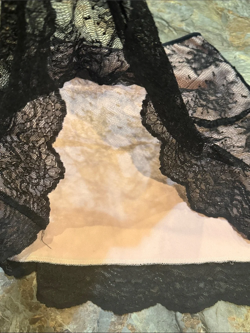Girls size 16 Black Lace Overlay Skirt with Blush Lining - Picture 8 of 8